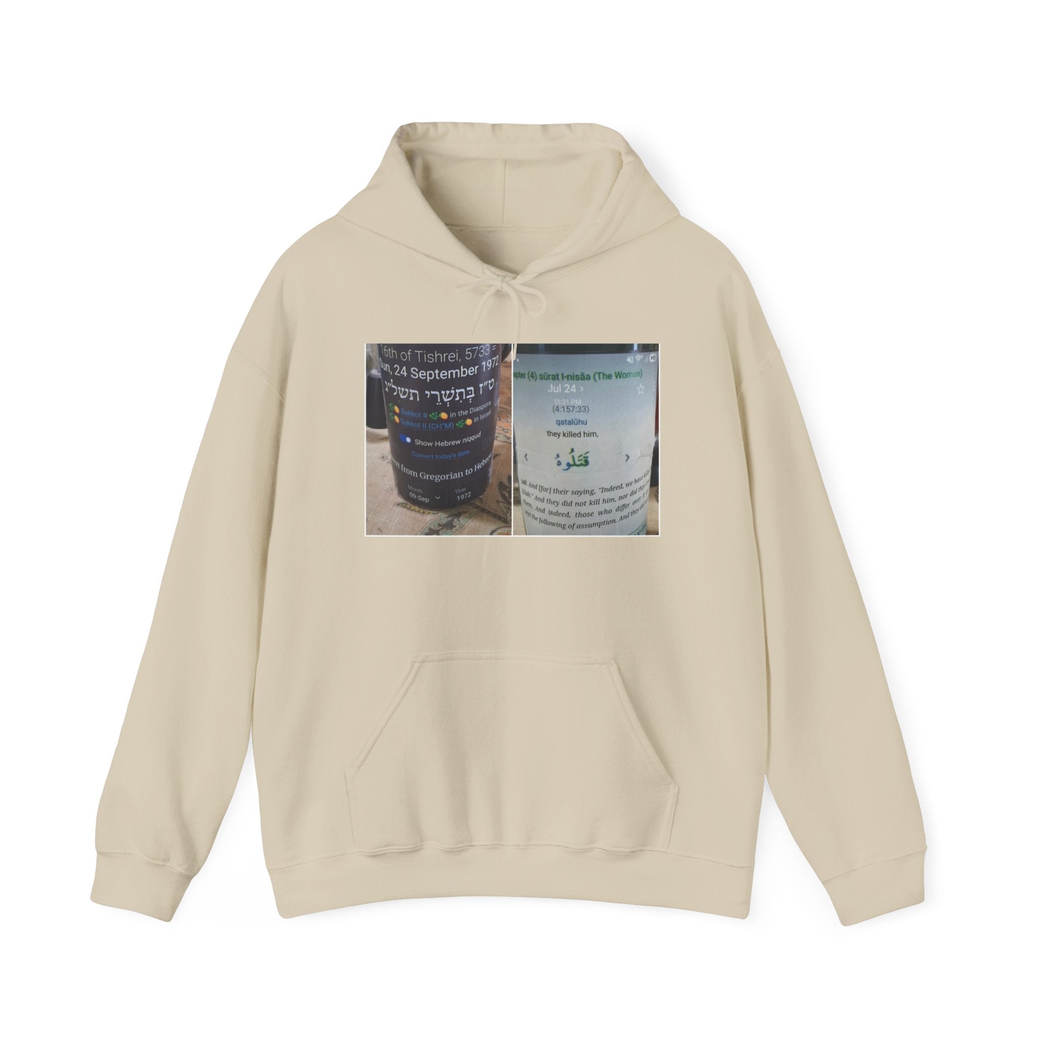 Hoodie — Vintage Coffee Cup Label Photo Print Hoodie