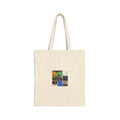 Vintage Collage Cotton Tote Bag — Retro Travel Photo Grid Canvas Shopper