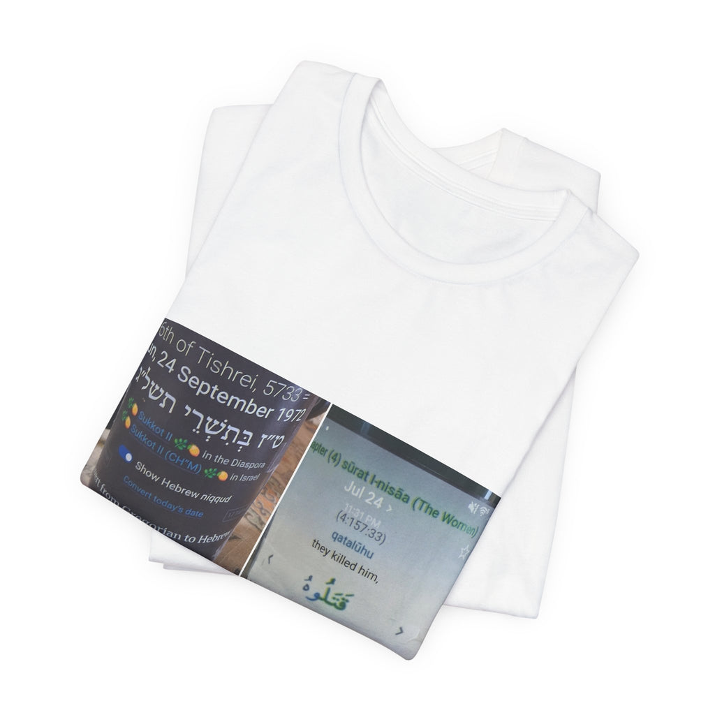 Street Poster Photo Tee — Bilingual Sign Collage T-Shirt