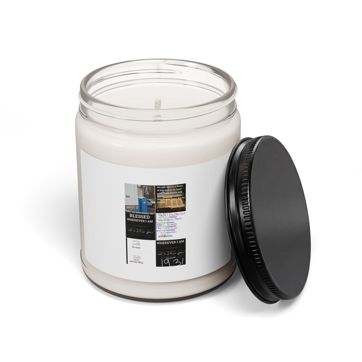 Soy Candle — Inspirational Quote Collage Scented Jar (9 oz)