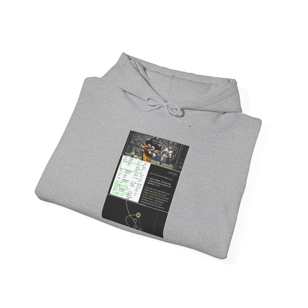 Cozy White Hoodie with Graphic Map & Text Panel — Urban Explorer Vibes