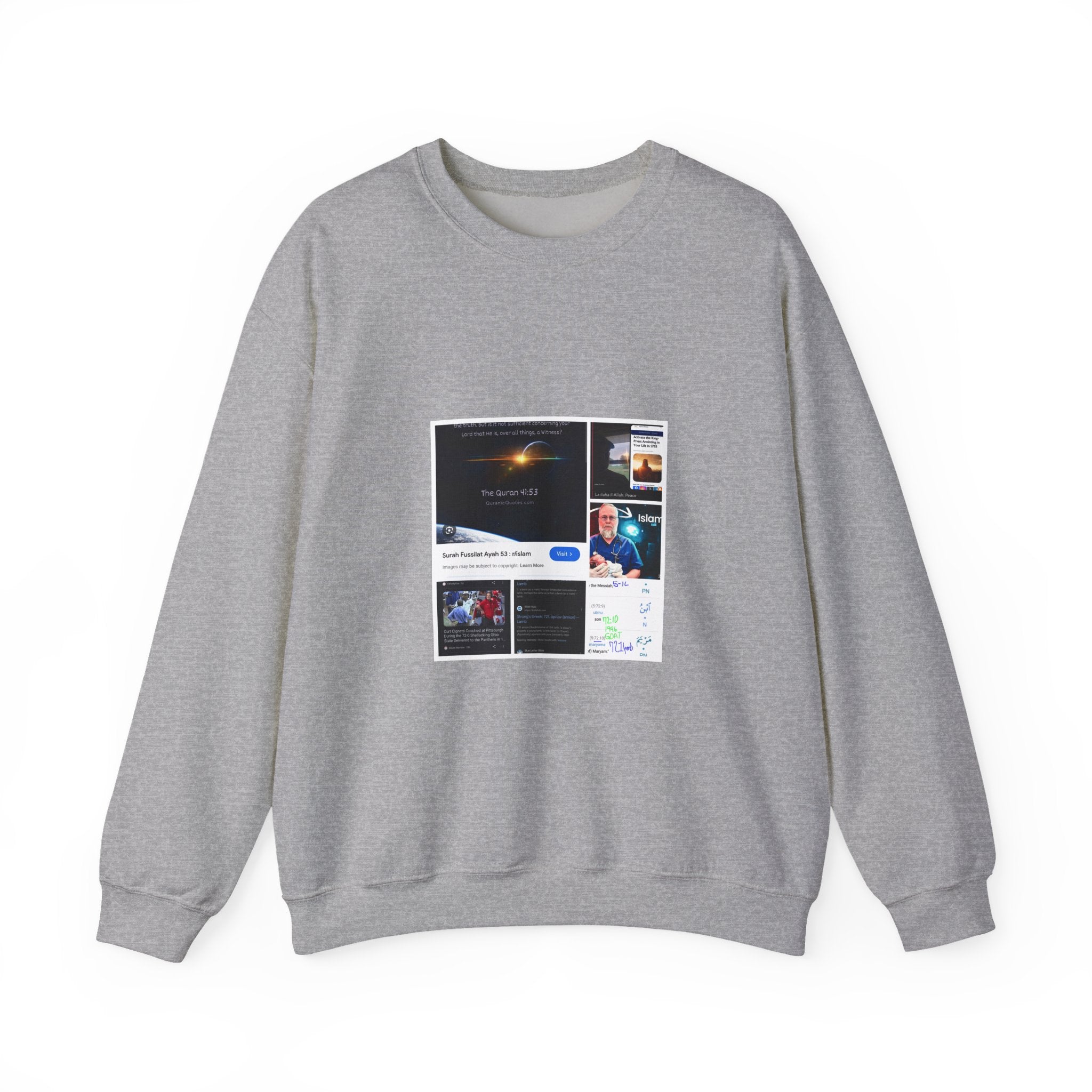 Crewneck Sweatshirt with Collage Print — Internet Meme & Screen Capture Design