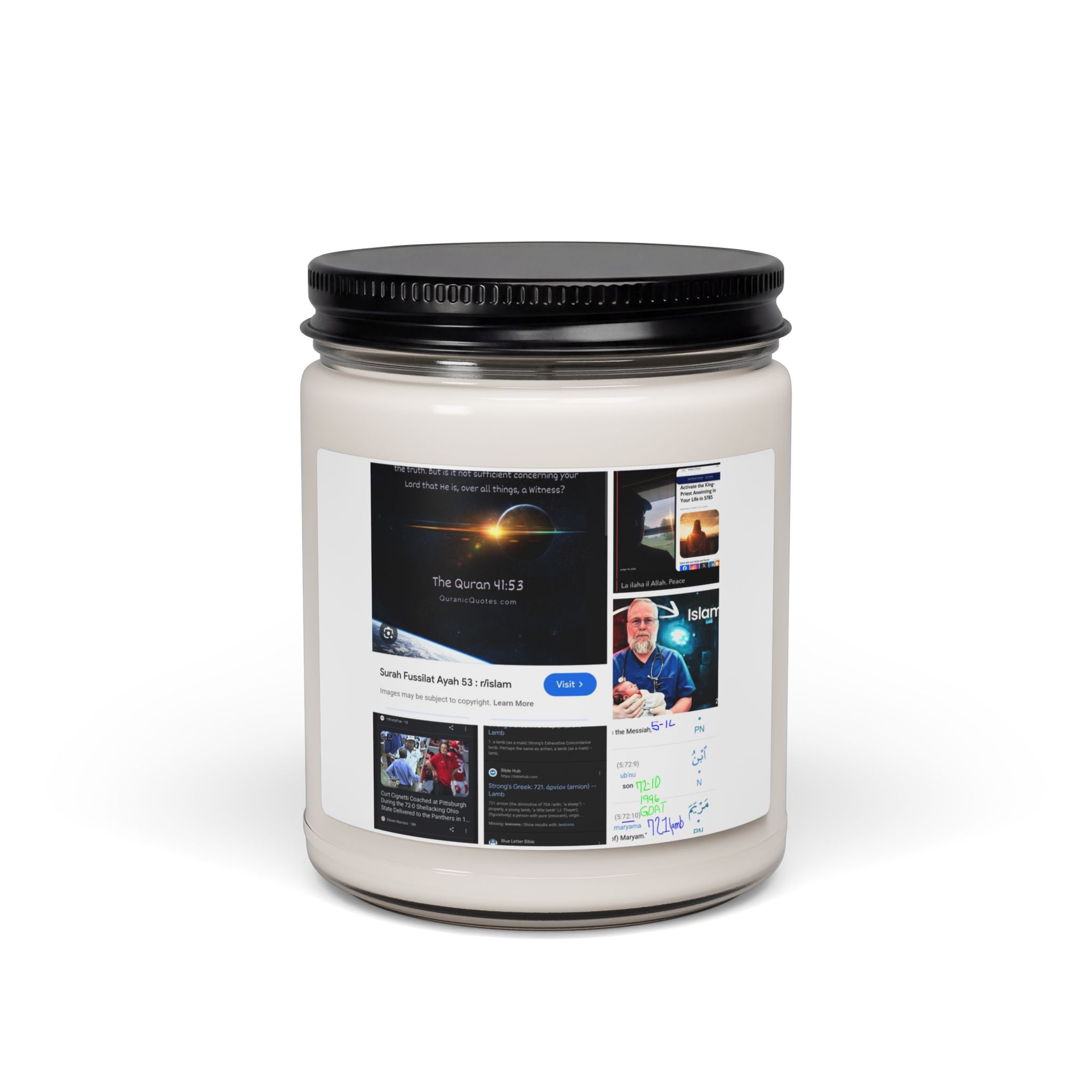 9oz Scented Soy Candle — Personalized Photo Collage Label