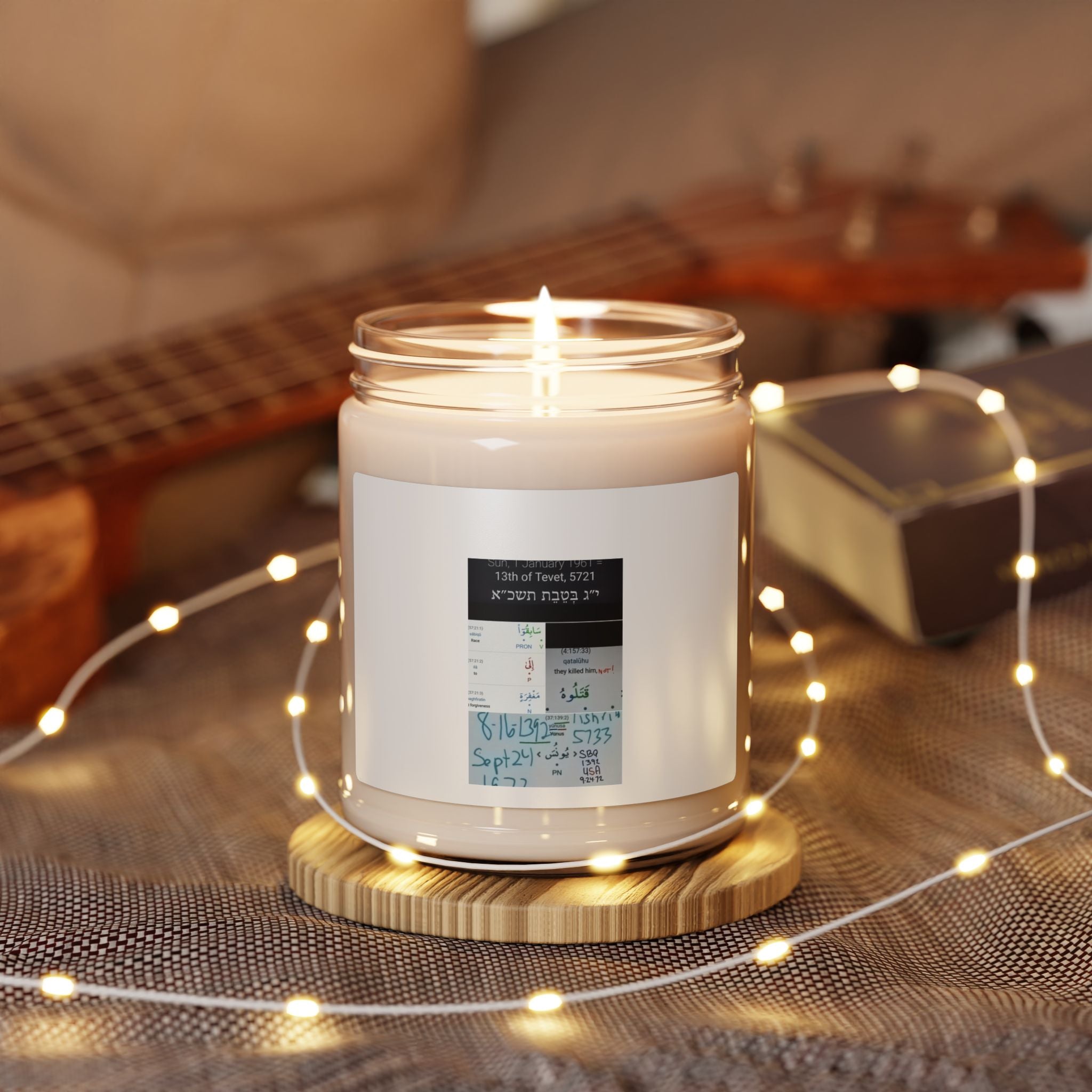 Scented Soy Candle 9oz — Travel Ticket Label Aromas (Decorative Jar Candle)